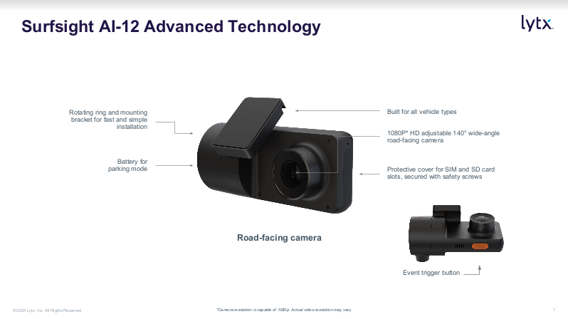 Lytx Surfsight AI-12 Dash Cam